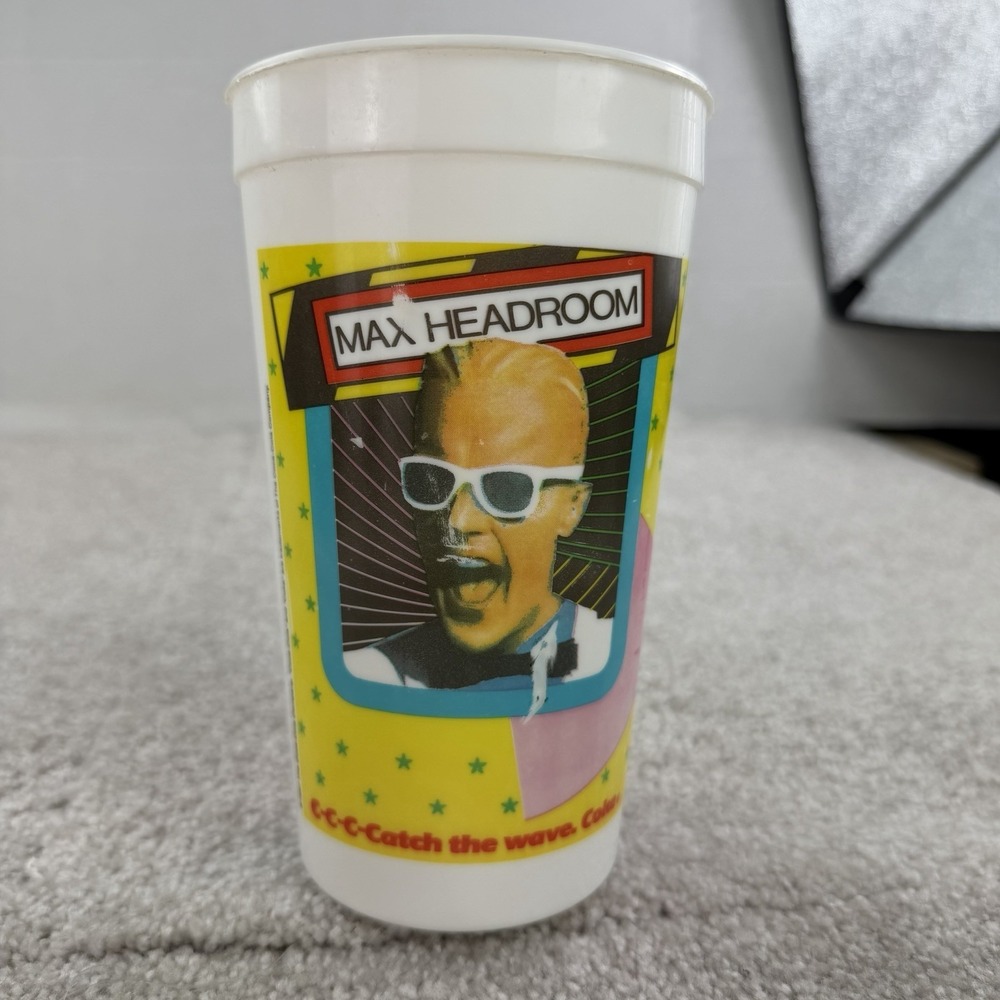 VNT 1987 Wendy's Promotion Max Headroom C-C-C-Catch the wave Coke Tumbler Cup A